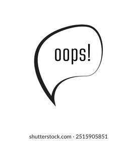 oops sign on white background