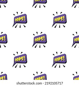 Oops sound effect pattern seamless background texture repeat wallpaper geometric vector