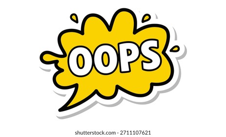 Oops com símbolos de balão de fala vetorial eps 10