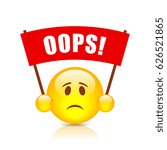 Oops vector banner isolated on white background