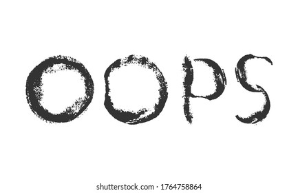 Oops vector hand drawn lettering
