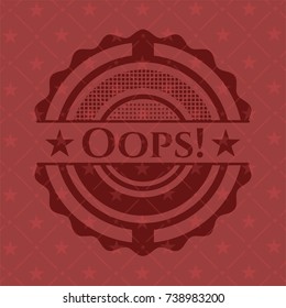 Oops! vintage red emblem