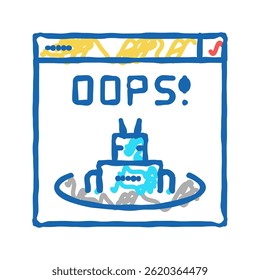 oops web error doodle icon sketch vector. oops web error sign. isolated symbol illustration