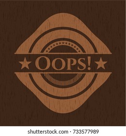 Oops! wood emblem. Retro