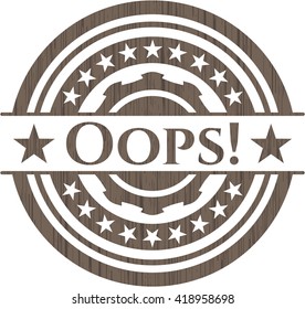 Oops! wood emblem. Vintage.