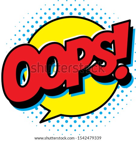 oops word Expression illustration design