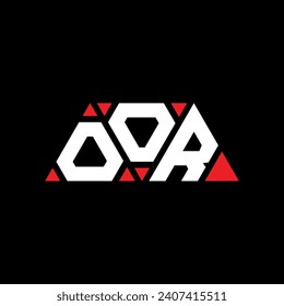 OOR triangle letter logo design with triangle shape. OOR triangle logo design monogram. OOR triangle vector logo template with red color. OOR triangular logo Simple, Elegant, and Luxurious design.