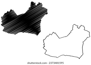 Oost Gelre municipality (Kingdom of the Netherlands, Holland, Gelderland or Guelders province) map vector illustration, scribble sketch Oost Gelre map