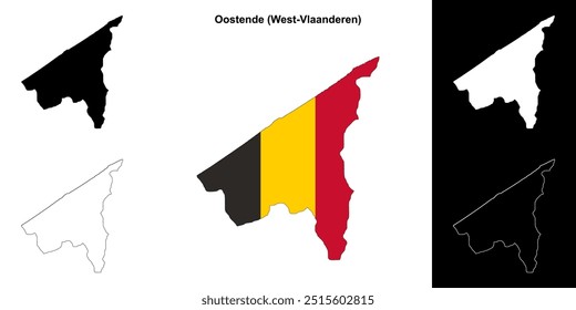 Oostende arrondissement outline map set
