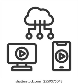 Oot Media Service Outline Icon Vector Illustration