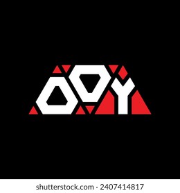 OOY triangle letter logo design with triangle shape. OOY triangle logo design monogram. OOY triangle vector logo template with red color. OOY triangular logo Simple, Elegant, and Luxurious design.