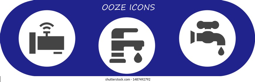 ooze icon set. 3 filled ooze icons.  Collection Of - Faucet