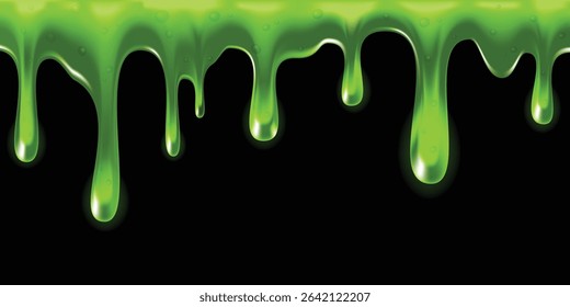Oozing green slime seamless repeatable, Texture background. Vector illustration