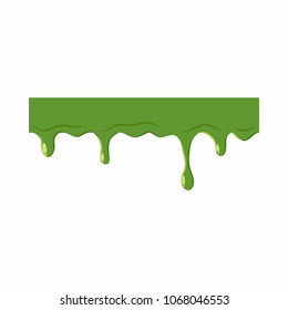 Oozing slime isolated on white background. Green slime vector illustration
