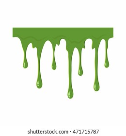 Oozing slime isolated on white background. Green slime vector illustration