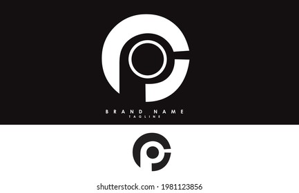 OP Alphabet letters Initials Monogram logo PO, O and P