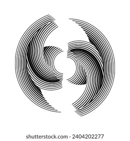 fondo abstracto de arte op, líneas de medio tono patrón geométrico creativo, textura de diseño moderno vectorial