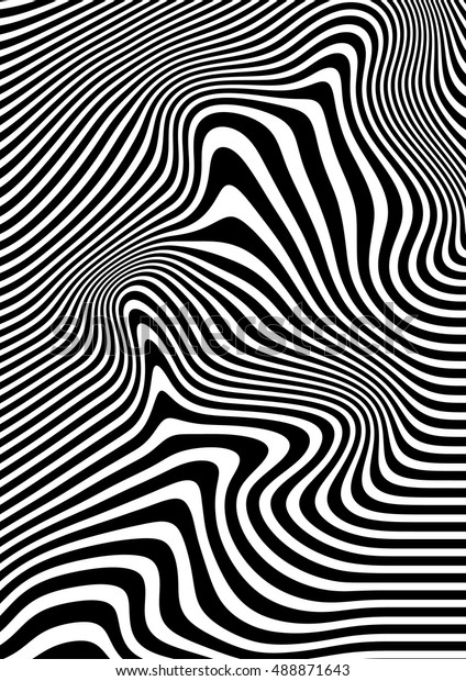 オペアートの抽象的幾何学模様 白黒のベクターイラスト のベクター画像素材 ロイヤリティフリー