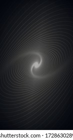 Op art background. Optical abstract background. Gray lines on a black background. Vector illustration.