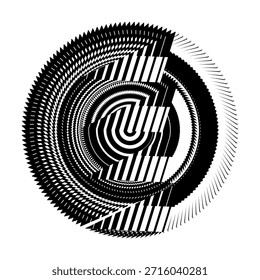 op art circle pattern, symbol, emblem, modern background, vector design element