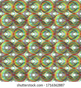 Op art concentric circles seamless pattern. Vector retro style illustration for wrapping, fabric, textile, wallpaper design