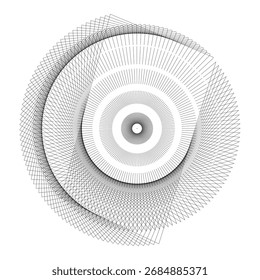 op art creative circle pattern, vector modern sign, symbol, design element