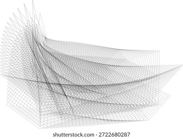 op art criativo fundo dinâmico, padrão de linhas de efeito de onda moderno, composição vetorial original