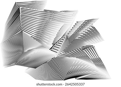 op art creative dynamic pattern, abstract modern halftone lines background, vector design element