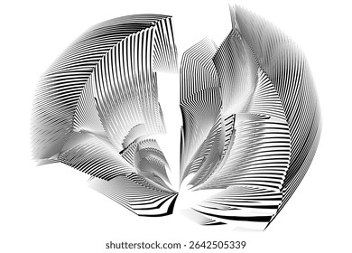 op art creative dynamic pattern, abstract modern halftone lines background, vector design element