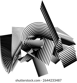 op art creative dynamic pattern, abstract modern halftone lines background, vector design element