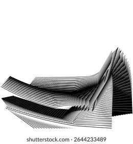 op art creative dynamic pattern, abstract modern halftone lines background, vector design element