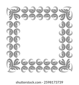 op art creative floral pattern, ornament, modern halftone ornament, vector decorative element