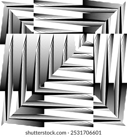 op art creative geometric pattern, abstract halftone lines background, vector modern design element