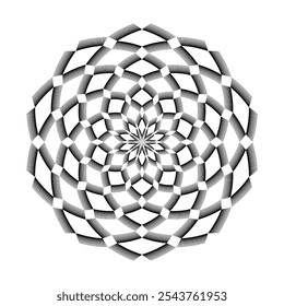 op art creative geometric pattern, abstract halftone lines black and white background, vector design element