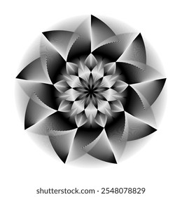 op art creative geometric pattern, abstract halftone lines black and white background, vector modern design element