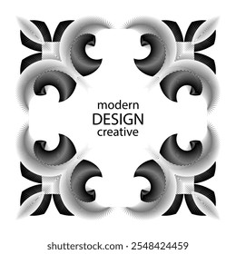 op art creative geometric pattern, ornament, decorative frame, card, banner, cover, vector design element