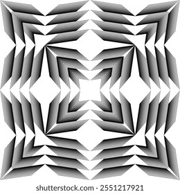 op art creative geometric pattern, ornament, abstract halftone lines black and white background, vector modern design element