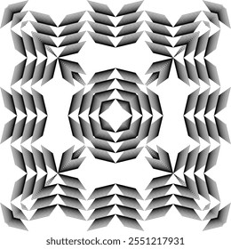 op art creative geometric pattern, ornament, abstract halftone lines black and white background, vector modern design element