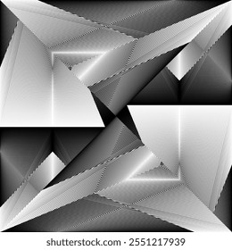 Patrón geométrico creativo del arte del op, fondo blanco y negro abstracto de las líneas del semitono, elemento moderno del diseño del Vector