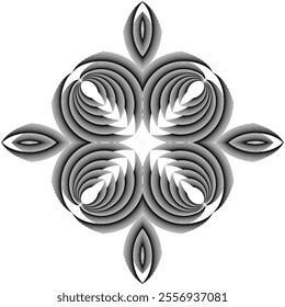 op art creative geometric pattern, halftone lines black and white background, vector design element