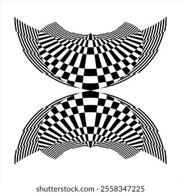 op art creative geometric pattern, abstract halftone black and white background, vector modern design element