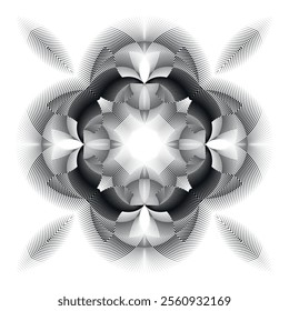 op art creative geometric pattern, halftone black and white background, vector design element