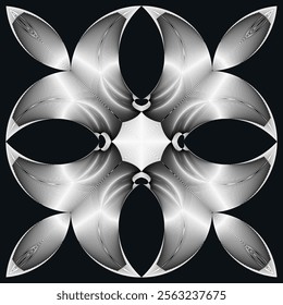 op art creative geometric pattern, halftone black and white background, vector decorative element