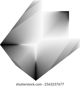 op art creative geometric pattern, halftone black and white background, vector decorative element