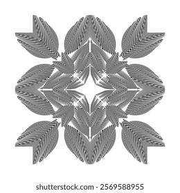 op art creative geometric pattern, ornament, modern halftone lines background, vector design element
