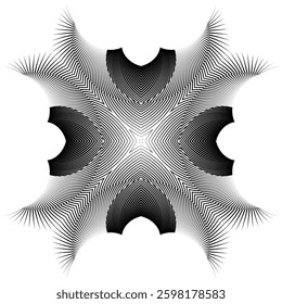 op art creative geometric pattern, ornamrnt, modern halftone lines background, vector design element