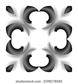 op art creative geometric pattern, ornamrnt, modern halftone lines background, vector design element