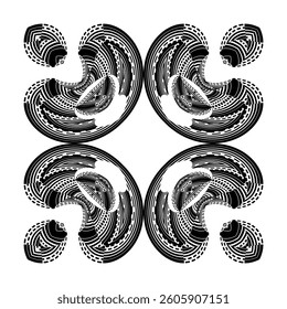 op art creative geometric pattern, ornament, vector decorative element