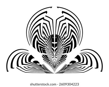 op art creative geometric pattern, ornament, vector sign, symbol, emblem, decorative element