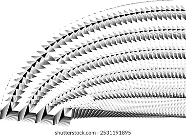 Op Art Patrón geométrico creativo, Fondo abstracto, Líneas de semitono Forma de geometría original, Vector Elemento de diseño moderno